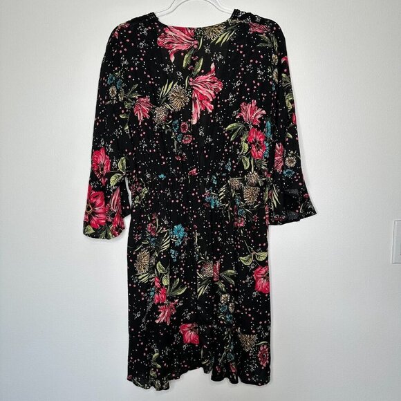 Maurices Kimono Black Lace Floral Ruffles Beach Coverup Small - Picture 2 of 10